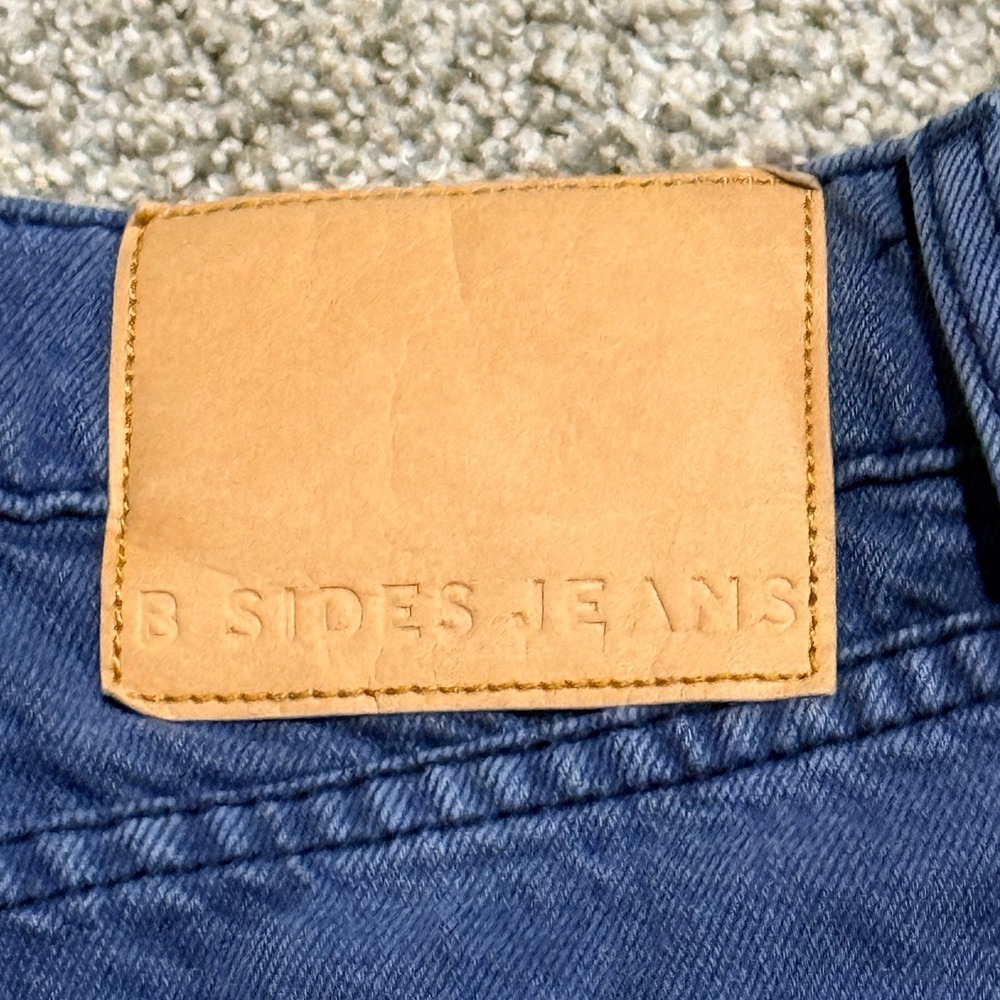 B Sides Women Jeans Wide Leg Button Fly Front Seam 27 Indigo Blue Cotton USA - Picture 6 of 12